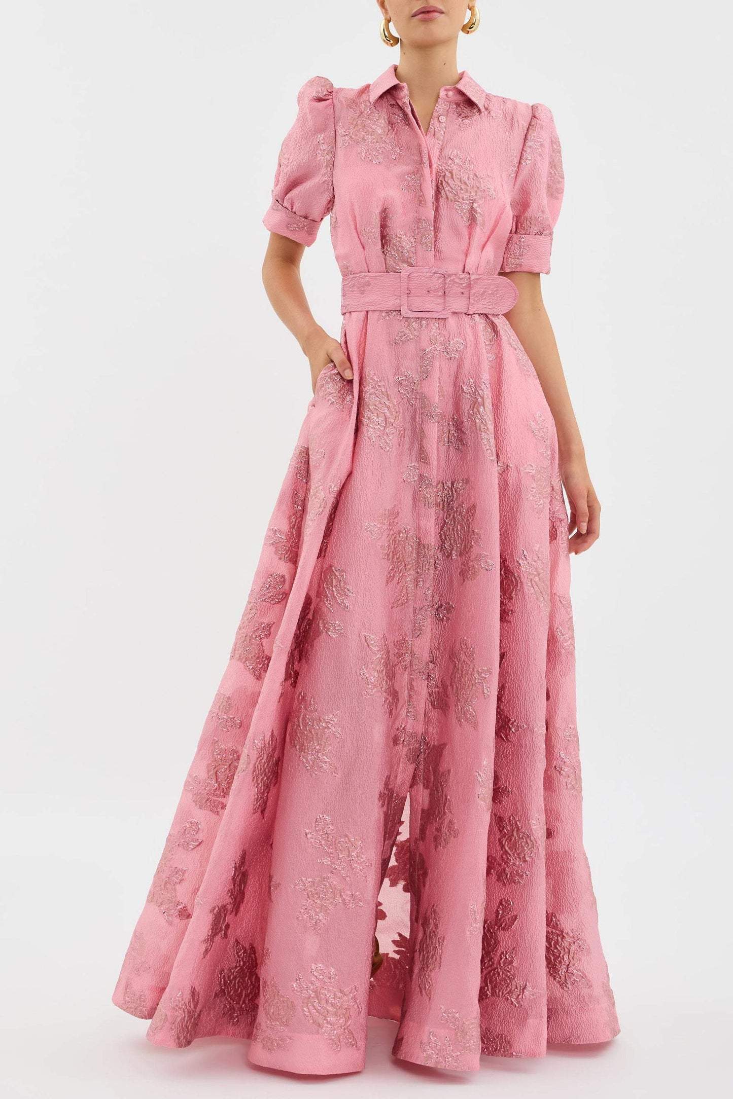 Women's Belted A-Line Maxi Dress - Fashinoza