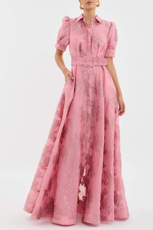 Women's Belted A-Line Maxi Dress - Fashinoza