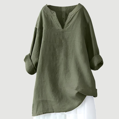 Women's Casual Blouse Rolled Up Sleeves