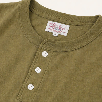 Men's Cotton Henley Shirt Lightweight Beige