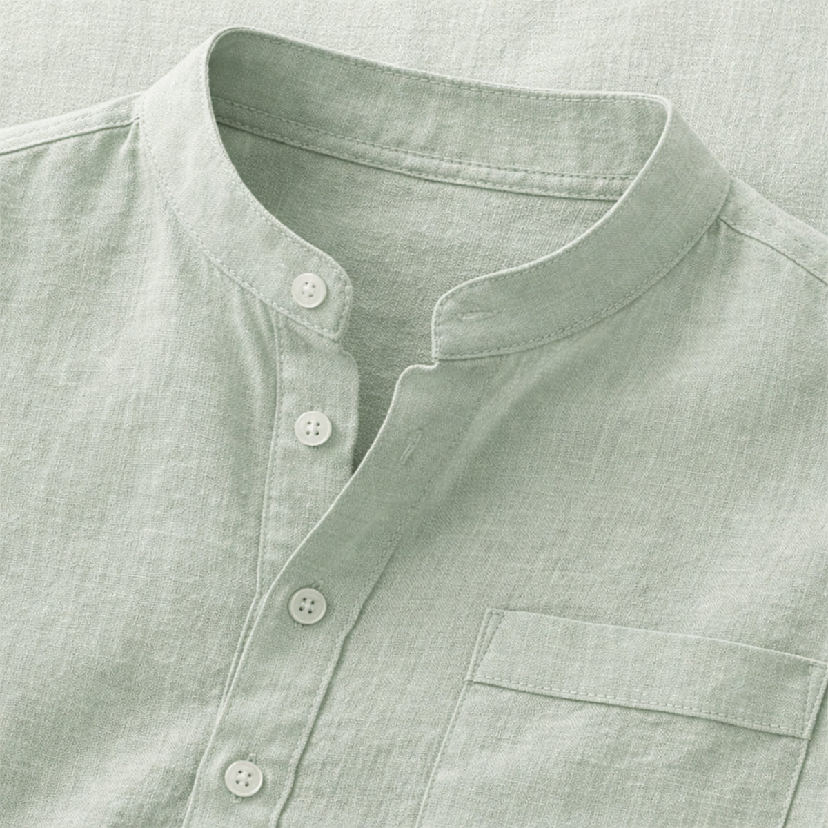 Men's Soft Cotton Linen Henley Shirt