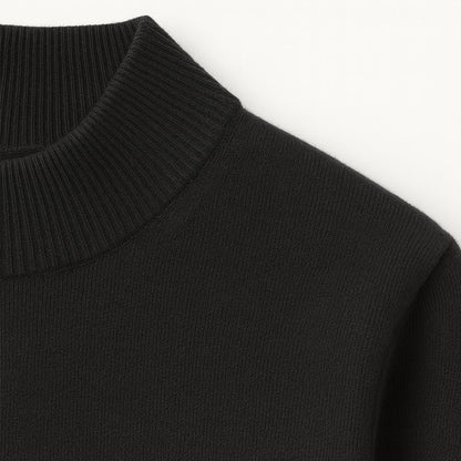 Men's Mock Neck Knit Sweater Plain