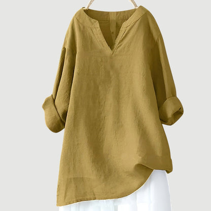 Women's Casual Blouse Rolled Up Sleeves