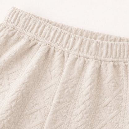 Men's Textured Summer Shirt And Shorts Set
