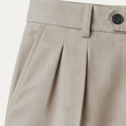 Men's Linen Loose Fit Pants Breathable Beige