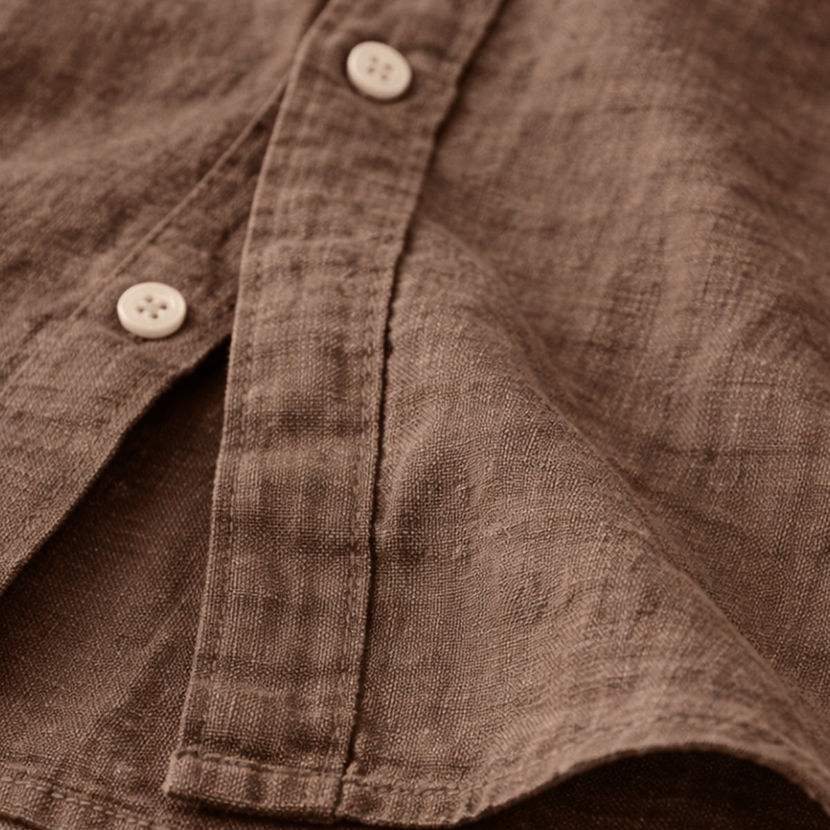 Men's Cotton Linen Stand Collar Shirt Lightweight