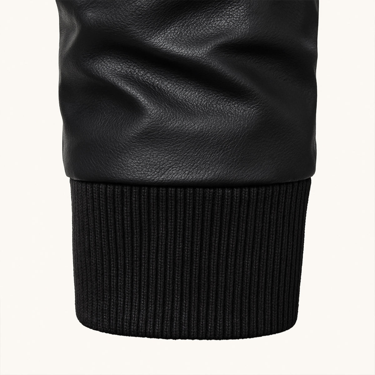 Men's Leather Hooded Jacket With Pockets