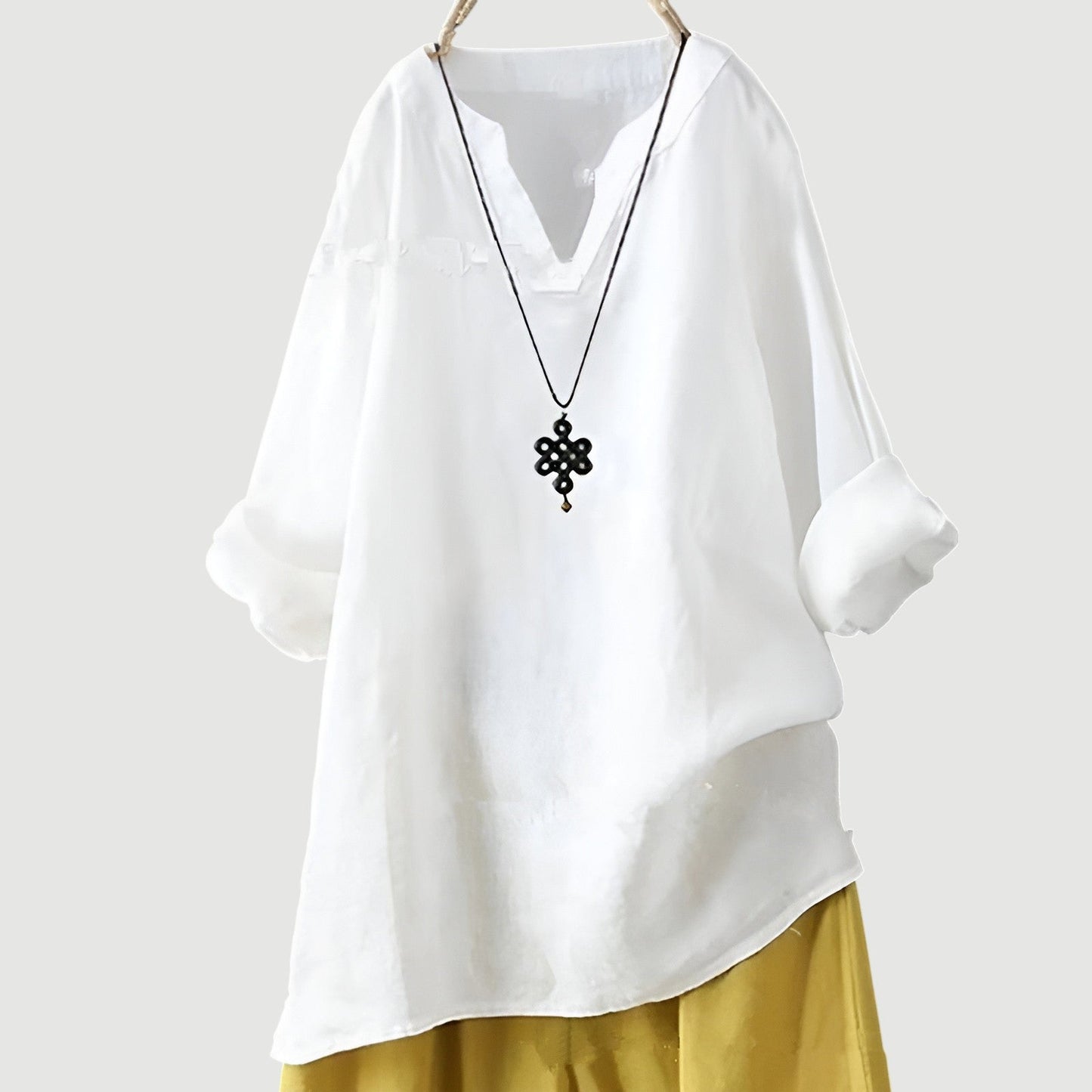 Women's Casual Blouse Rolled Up Sleeves