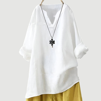 Women's Casual Blouse Rolled Up Sleeves
