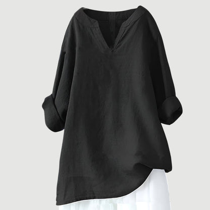 Women's Casual Blouse Rolled Up Sleeves