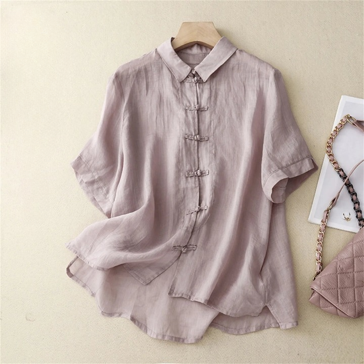 Women's Linen Blouse Summer Beige