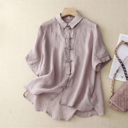 Women's Linen Blouse Summer Beige
