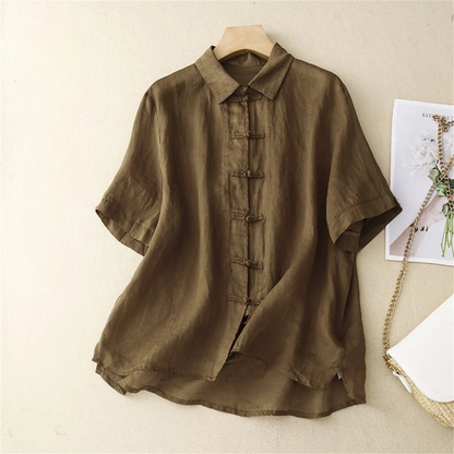Women's Linen Blouse Summer Beige