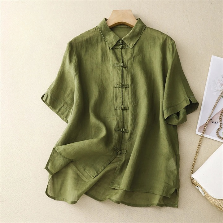 Women's Linen Summer Blouse - 
Fashinoza