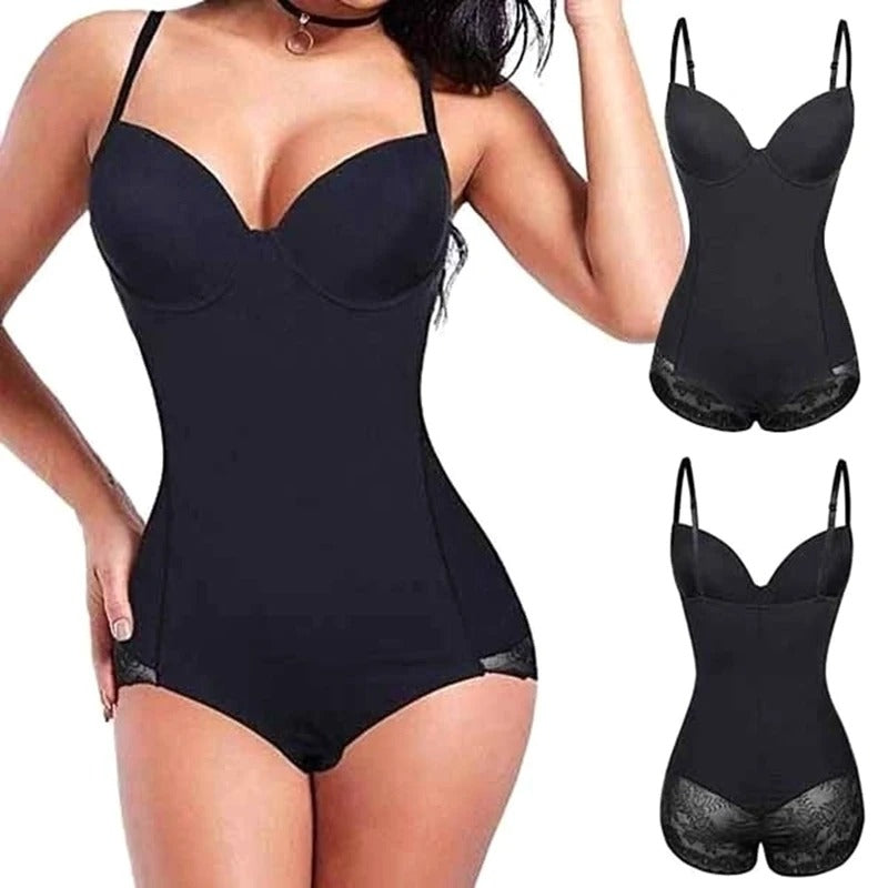 Women's Shaping Bodysuit Slimming Contouring Black - Fashinoza