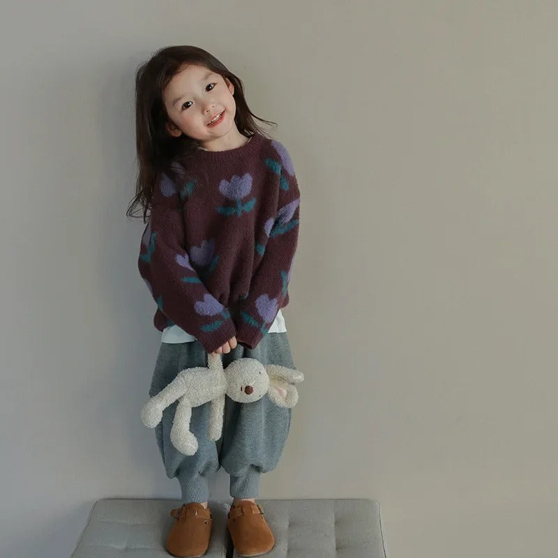 Girls Floral Sweater