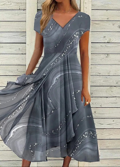 Women's Midi Dress Abstract Print