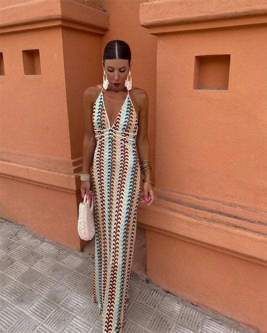 Women's Crochet Beach Wedding Guest Dress - Fashinoza