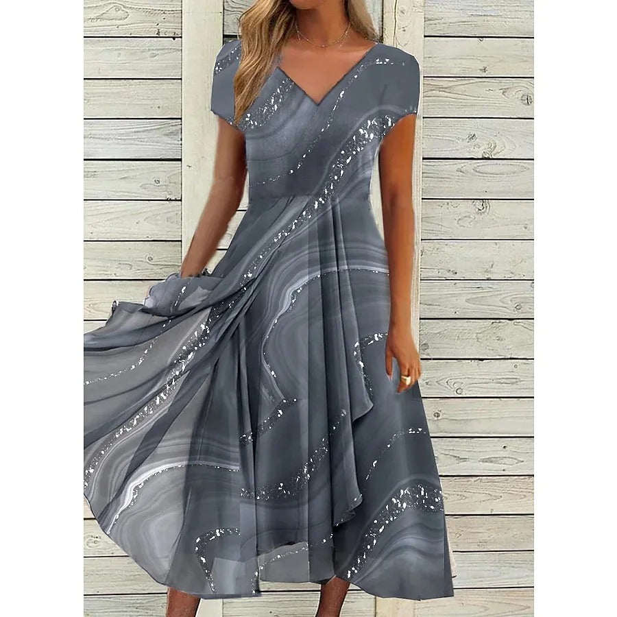 Women's Midi Dress Wide Skirt