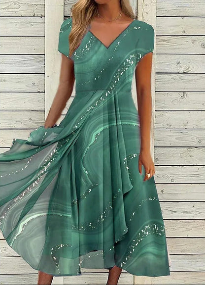 Women's Midi Dress Abstract Print