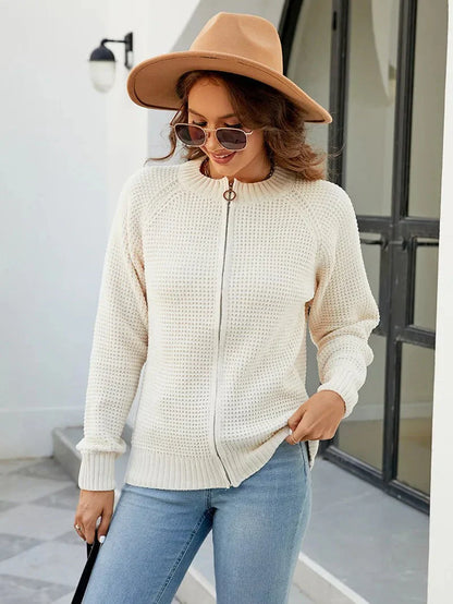 Women's Casual Zip-Up Cardigan Sweater