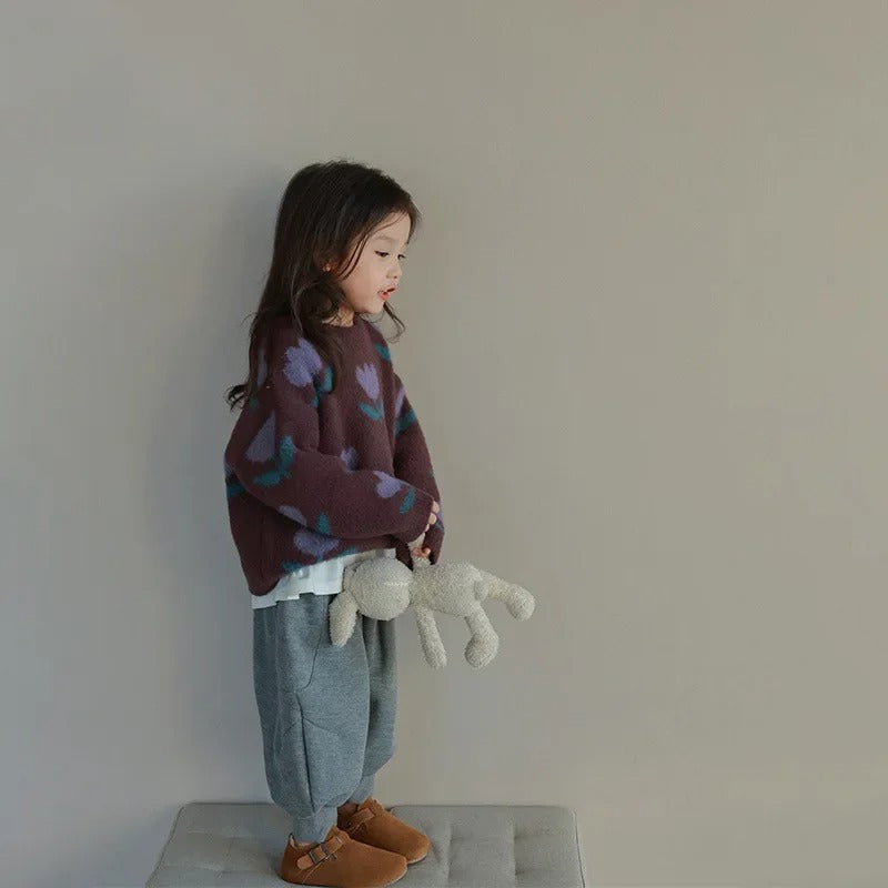 Girls Floral Sweater
