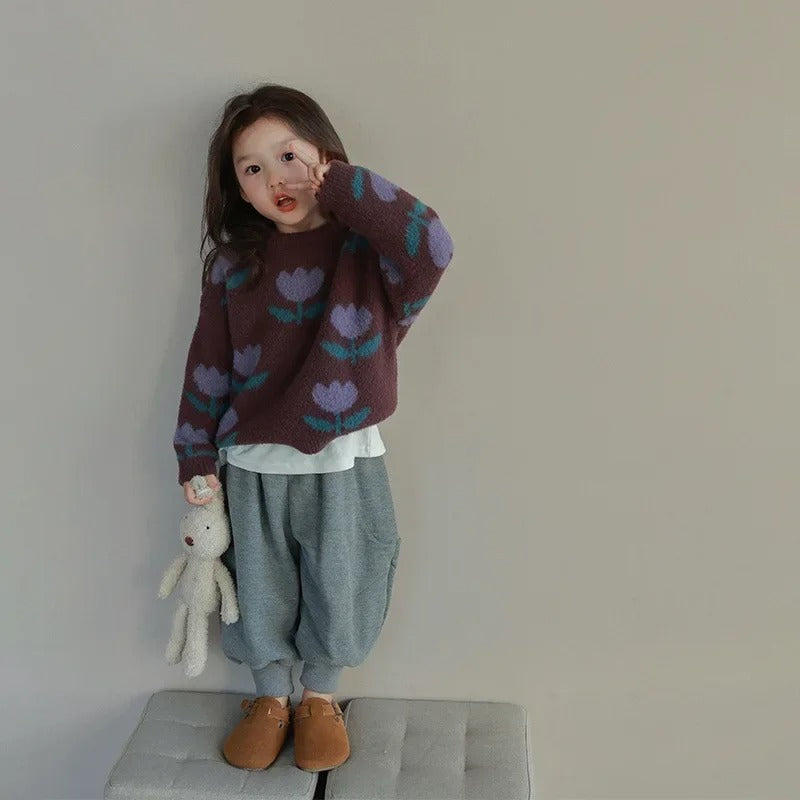 Kids Floral Sweater - Fashinoza