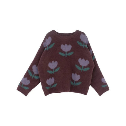 Girls Floral Sweater