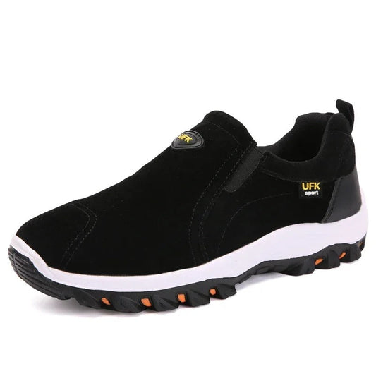 Orthopedic Hiking Shoes for Men Canvas Slip On Walking Loafers with Arch Support