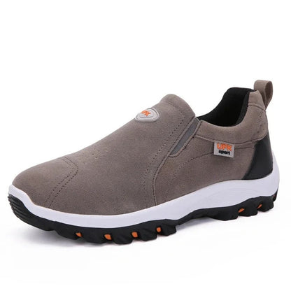 Orthopedic Hiking Shoes for Men Canvas Slip On Walking Loafers with Arch Support