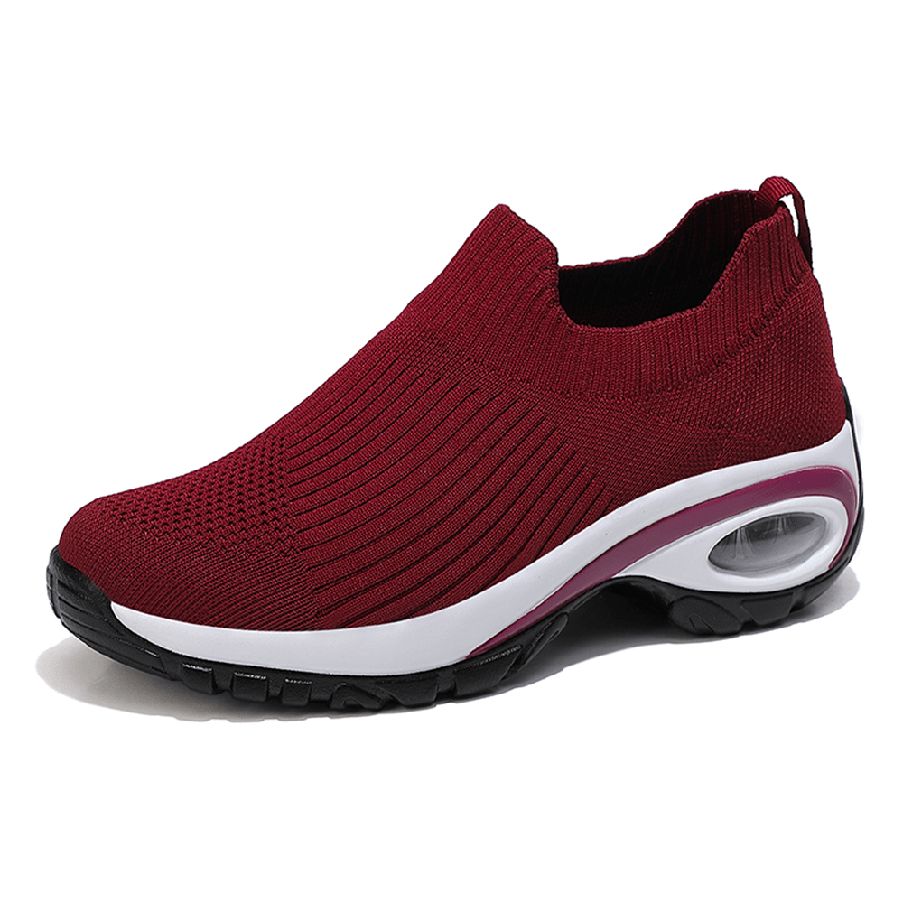 Women's Slip-On Mesh Platform Sneakers Breathable Wedge Walking Shoes