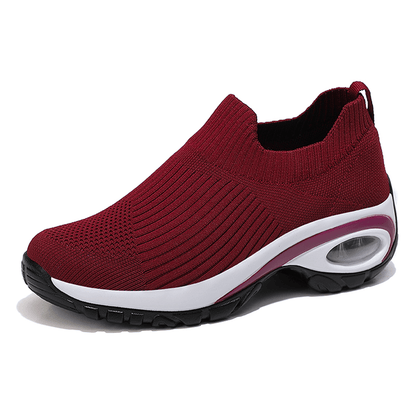 Women's Slip-On Mesh Platform Sneakers Breathable Wedge Walking Shoes