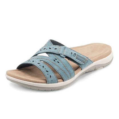 Women's Orthopedic Walking Sandals Hook and Loop Breathable Cotton Summer Shoes