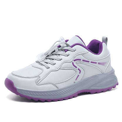 Women's Leather Walking Shoes Comfortable Slip On Sneakers with Non-Slip Soft Sole