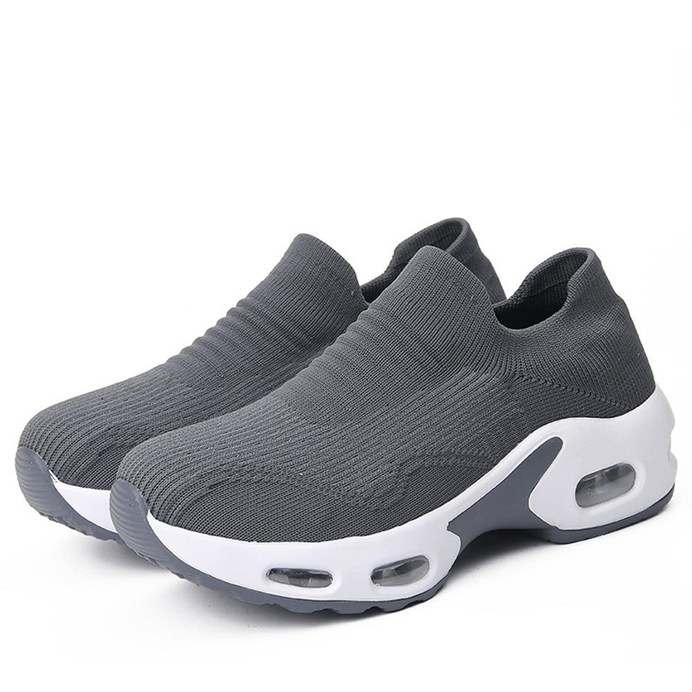 Women Slip On Mesh Running Shoes Breathable Lightweight Air Cushion Sports Sneakers