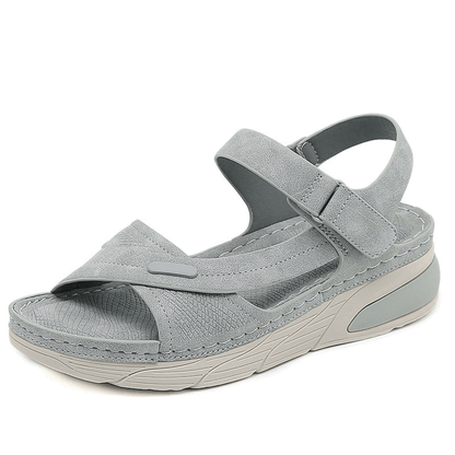 Women's Orthopedic Wedge Sandals Comfort Walking Shoes with Hook and Loop Straps