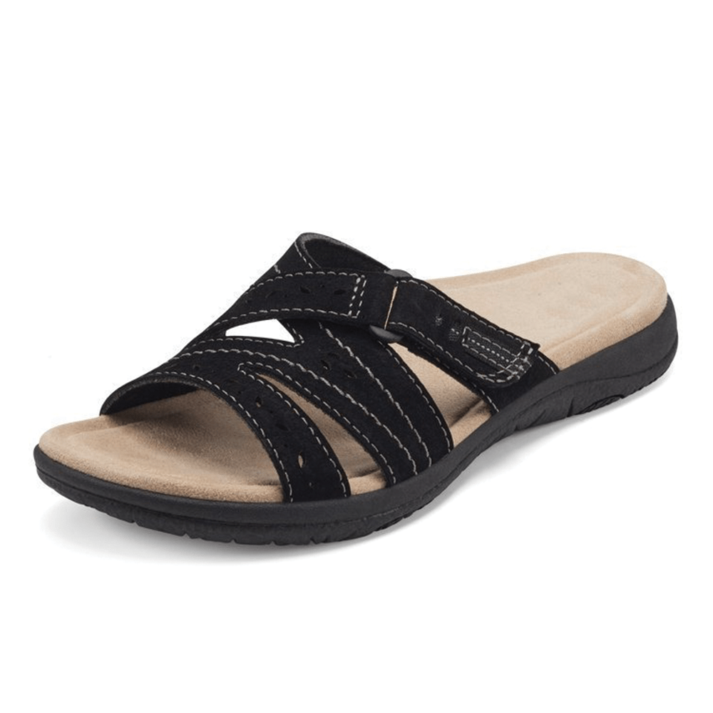 Women's Orthopedic Walking Sandals Hook and Loop Breathable Cotton Summer Shoes