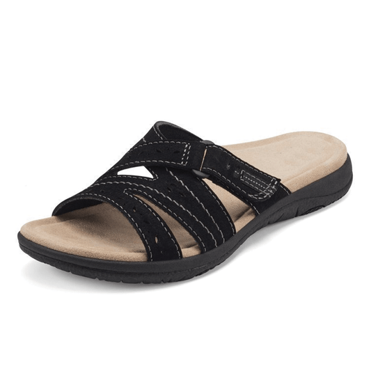 Women's Orthopedic Walking Sandals Hook and Loop Breathable Cotton Summer Shoes
