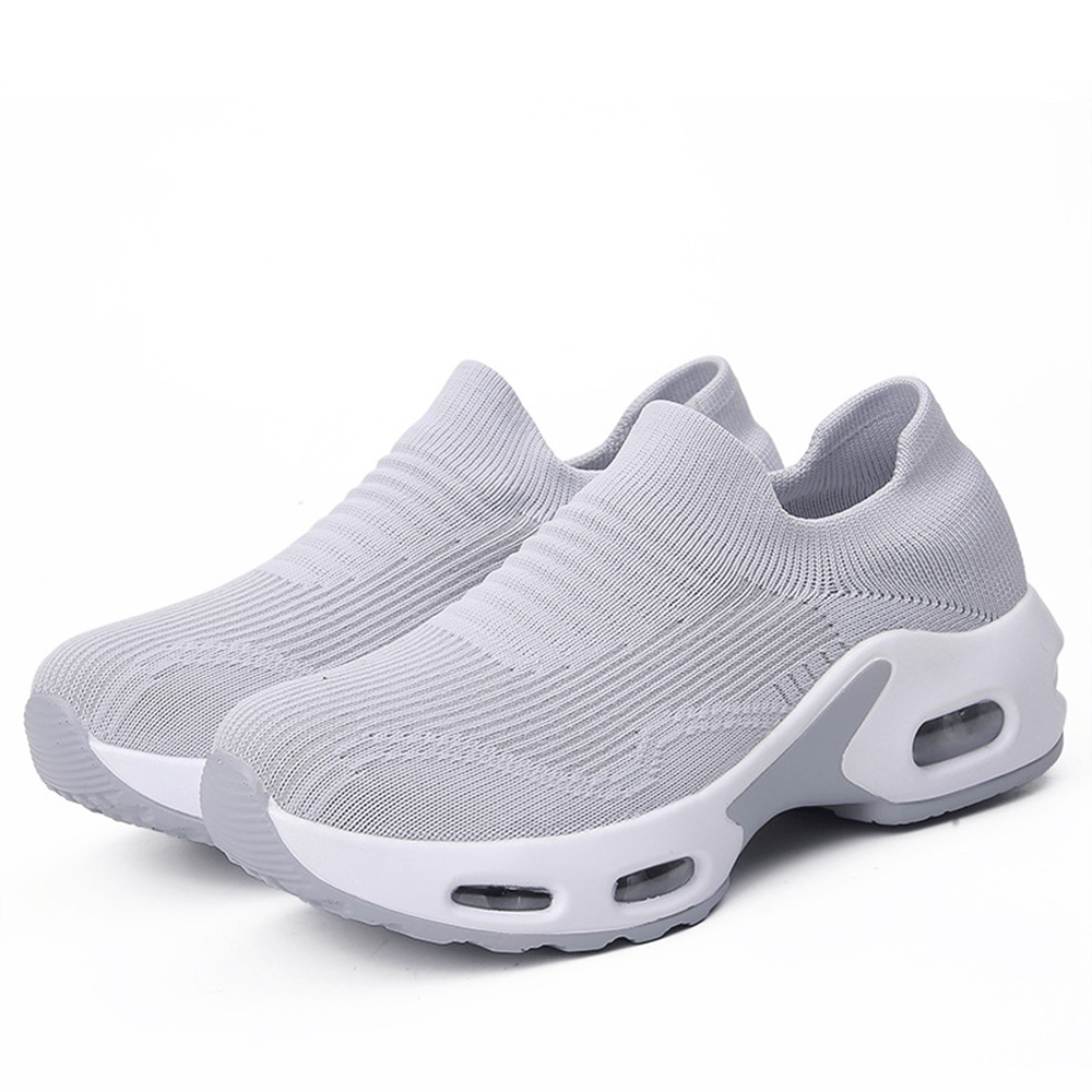 Women Slip On Mesh Running Shoes Breathable Lightweight Air Cushion Sports Sneakers