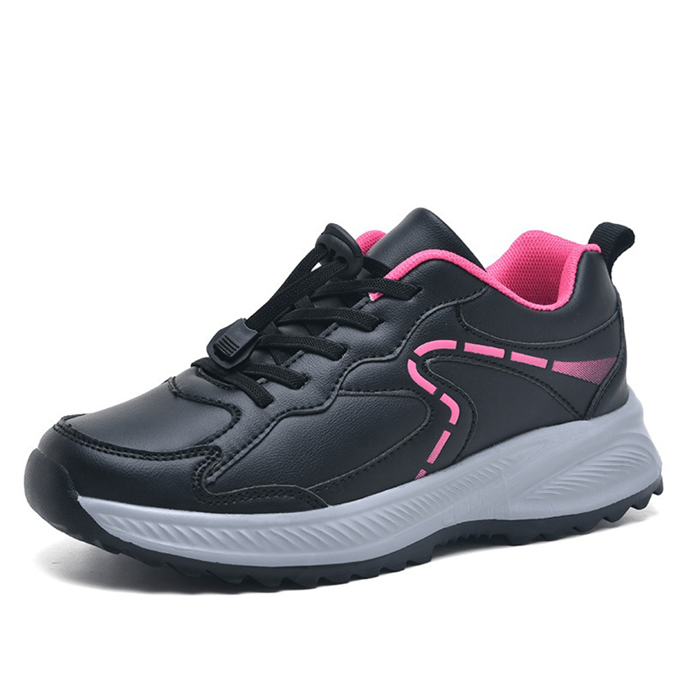 Women's Leather Walking Shoes Comfortable Slip On Sneakers with Non-Slip Soft Sole
