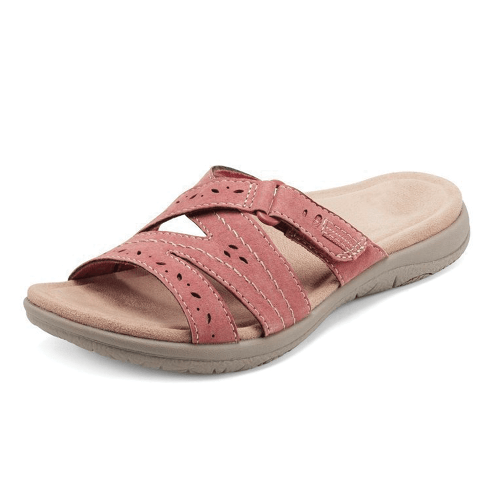Women's Orthopedic Walking Sandals Hook and Loop Breathable Cotton Summer Shoes