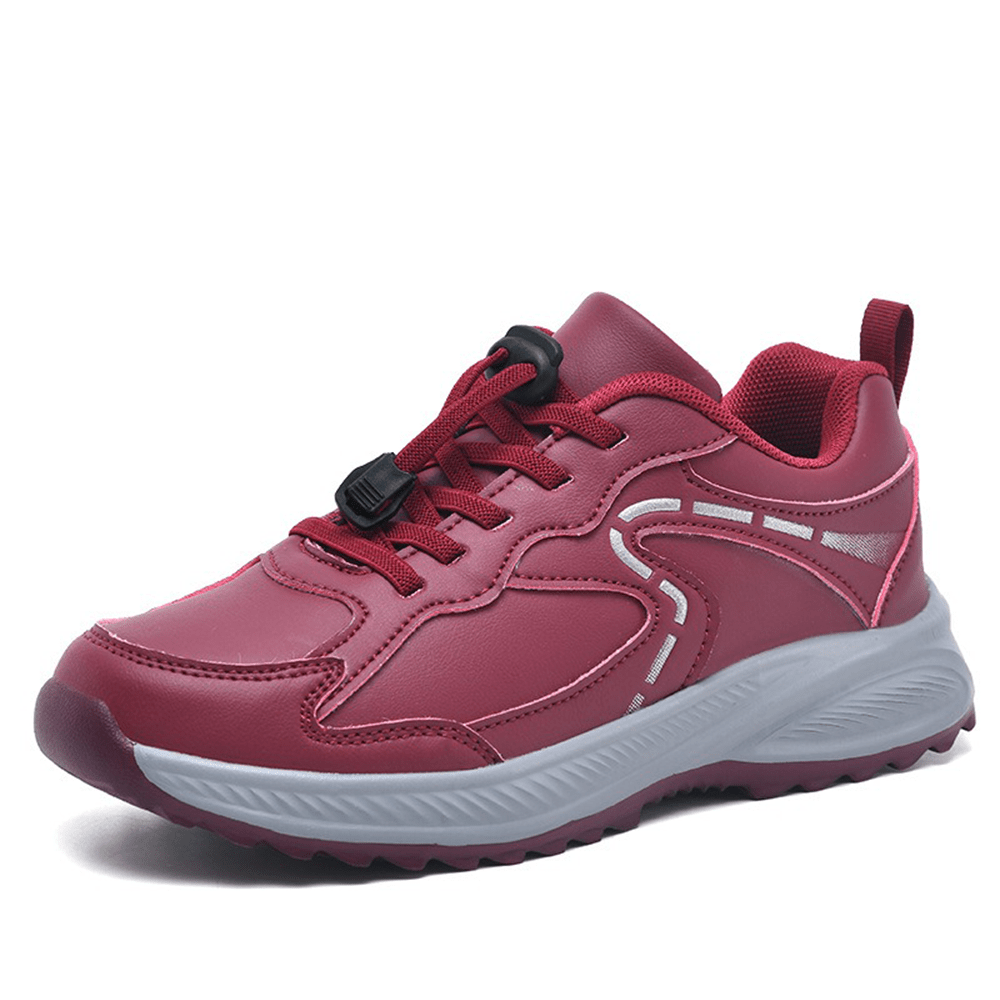 Women's Leather Walking Shoes Comfortable Slip On Sneakers with Non-Slip Soft Sole