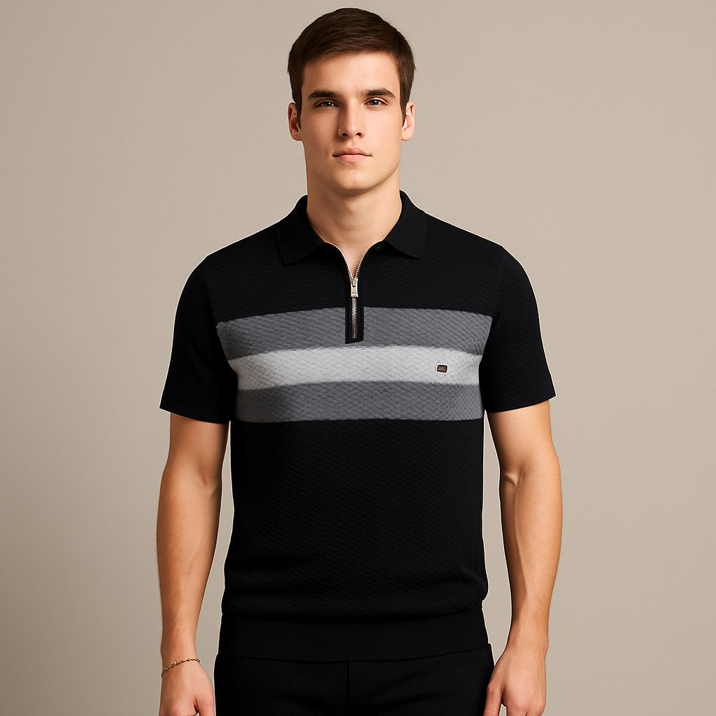 Men's Striped Polo Shirt Cotton - Fashinoza