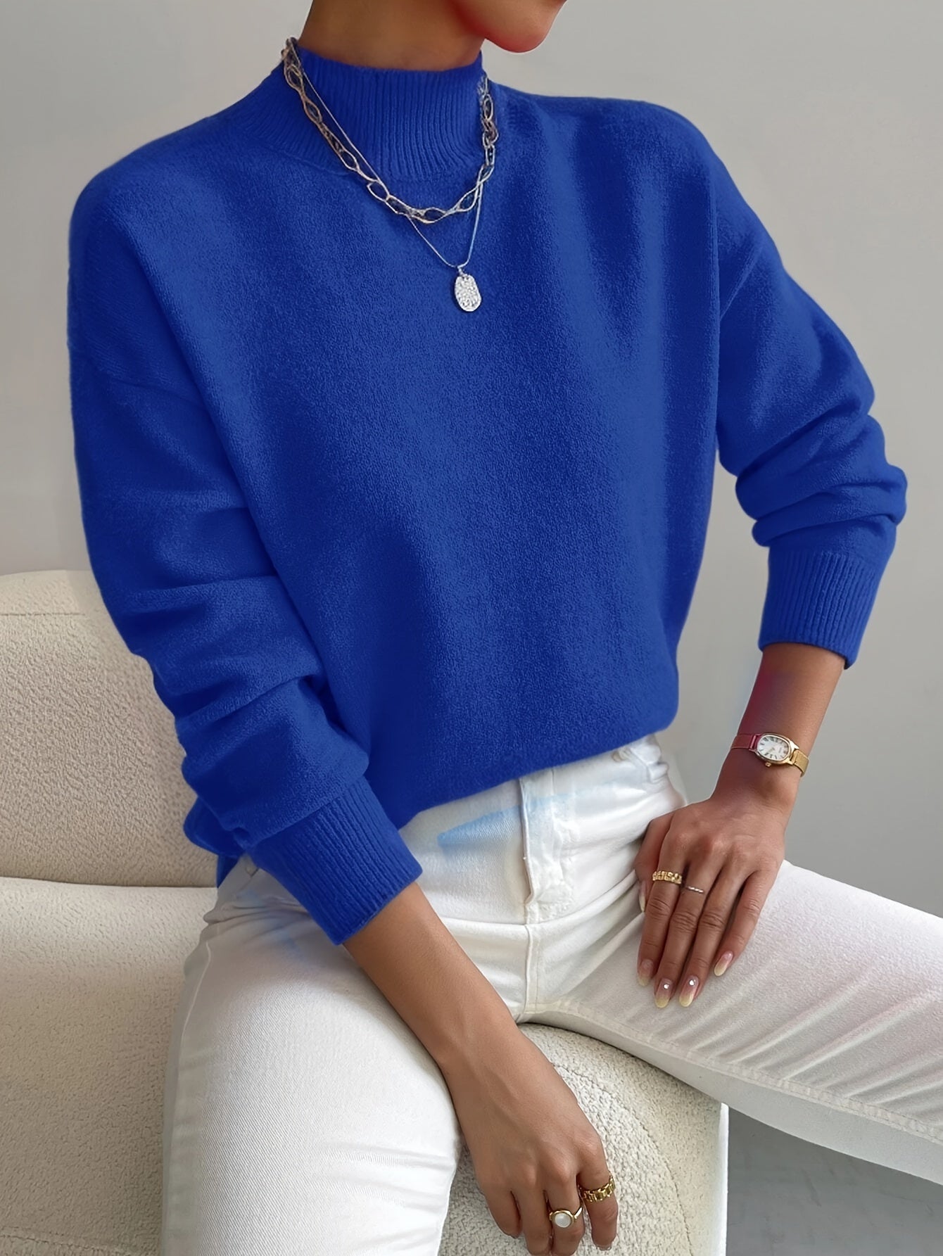 Charlotte | Women’s Spring Turtleneck Long Sleeve Sweater