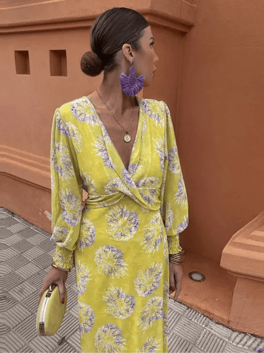 Women's Lace Floral Dress - Fashinoza