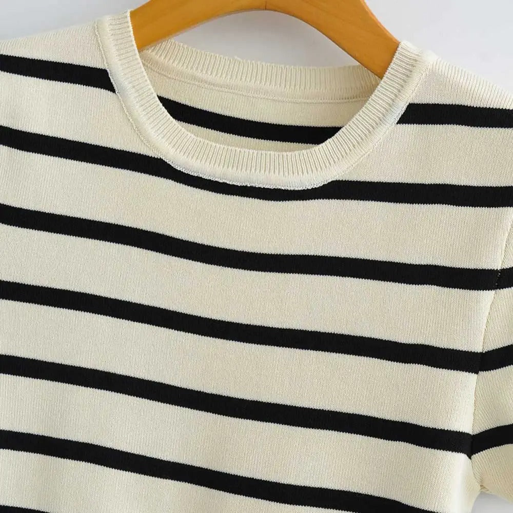 Image of Marissa | Women's Cropped Striped T-Shirt