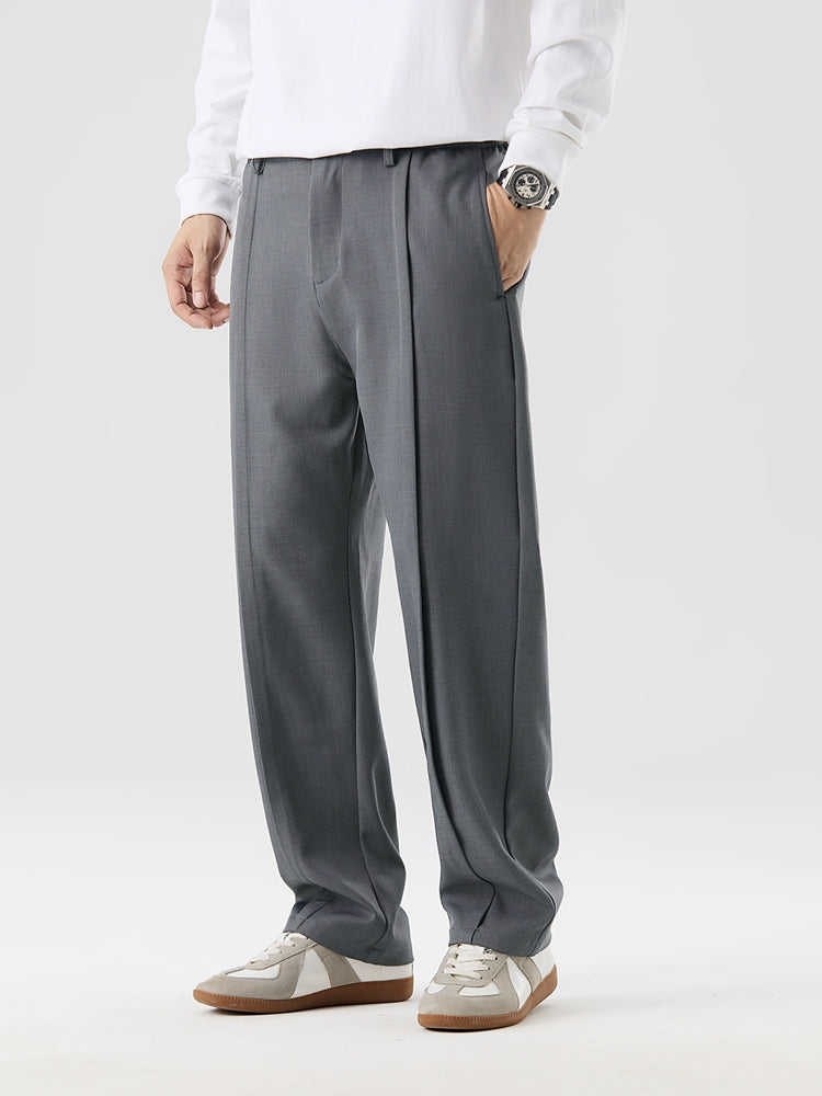 Men's Straight Leg Pleated Dress Pants - Fashinoza