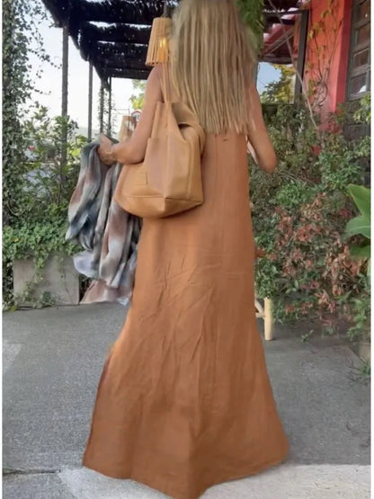 Image of Marlene | Women's Halter Neck A-Line Maxi Dress
