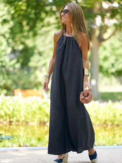 Image of Marlene | Women's Halter Neck A-Line Maxi Dress
