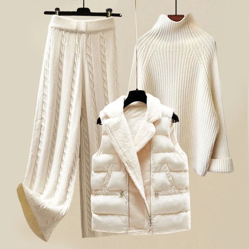 Women's Knitted Three Piece Set - Fashinoza